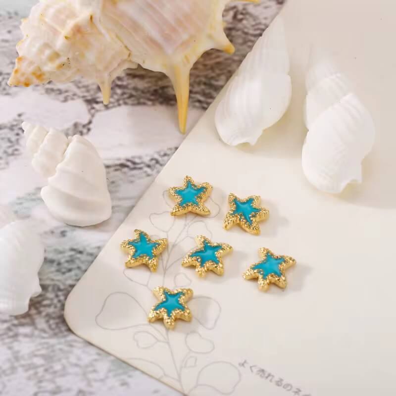 Nail Charm Blue Star Fish 2pcs/Bag Premier Nail Supply