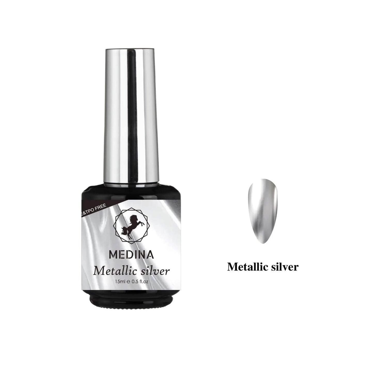 Medina - Mettalic Silver Chrome Gel Polish 15ml Medina