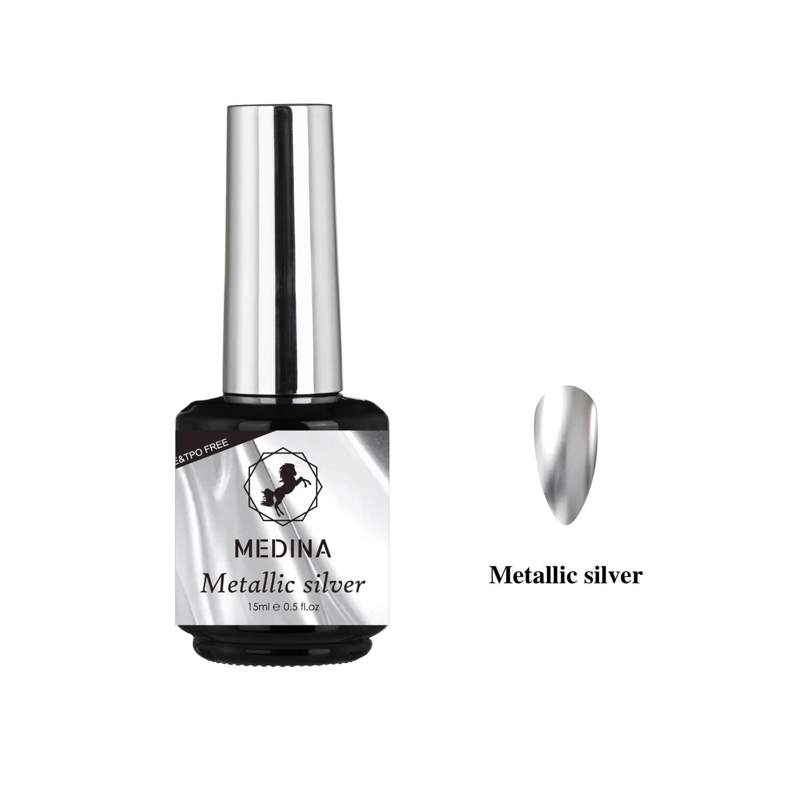 Medina - Mettalic Silver Chrome Gel Polish 15ml Medina