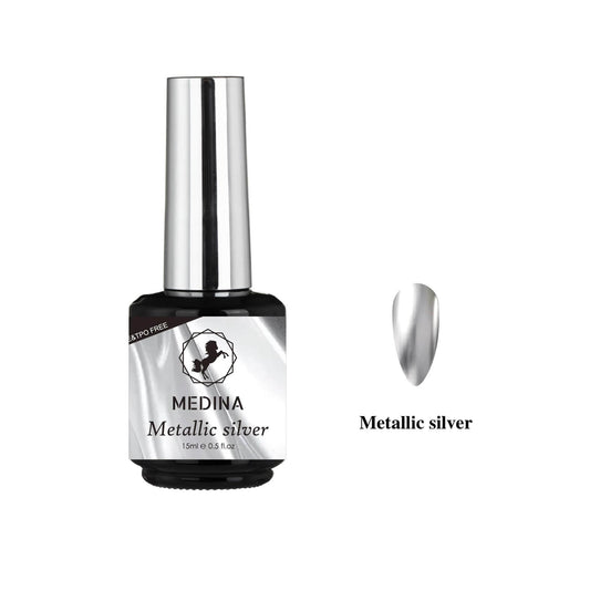 Medina - Mettalic Silver Chrome Gel Polish 15ml Medina