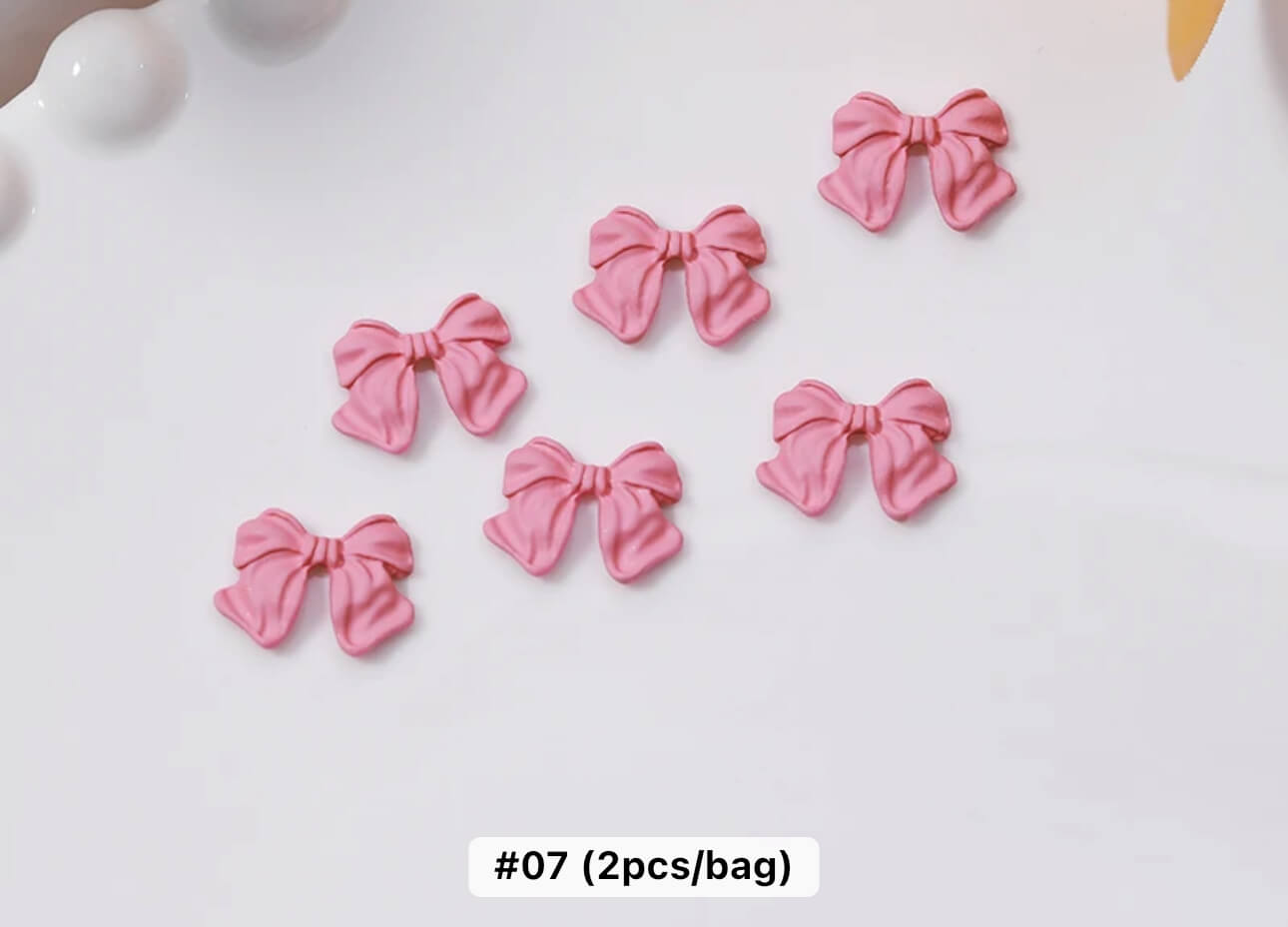 Nail Charm Pink Bow 2pcs/bag Premier Nail Supply