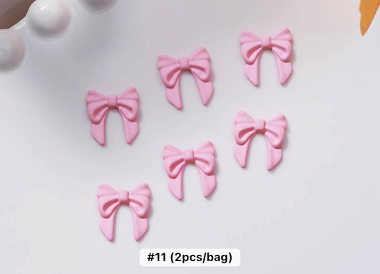 Nail Charm Pink Bow 2pcs/Bag Premier Nail Supply