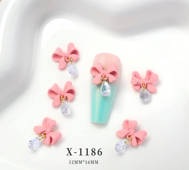 Nail Charm Bow with Diamond 2pcs/bag Beyond Beauty Page