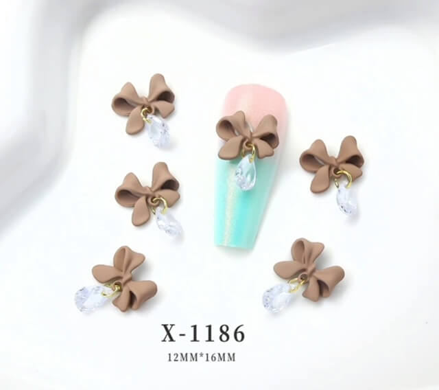 Nail Charm Bow with Diamond 2pcs/bag Beyond Beauty Page