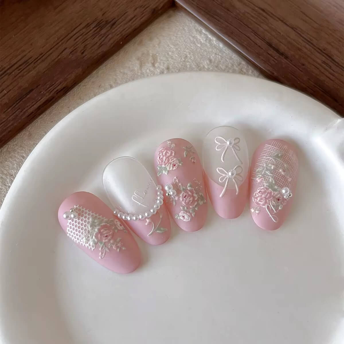 Nail Sticker Pink Flower #YT4104 Premier Nail Supply