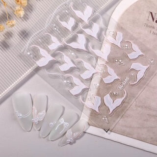 Nail Sticker White Mermaid Tails #ST1186 Premier Nail Supply