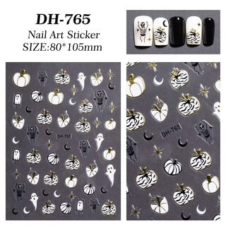 Nail Sticker Halloween Ghost, White Pumpkin #DH765 Premier Nail Supply