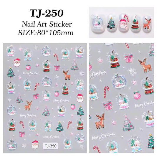Nail Sticker Merry Christmas #TJ250 Premier Nail Supply