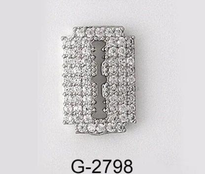 Nail Charm Razor Blade with Rhinestone 2pcs/Bag Premier Nail Supply