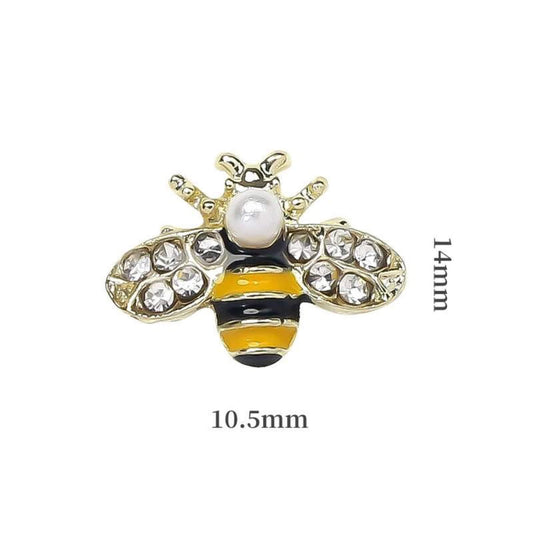 Nail Charm Honeybee with Rhinestone 10pcs/pack