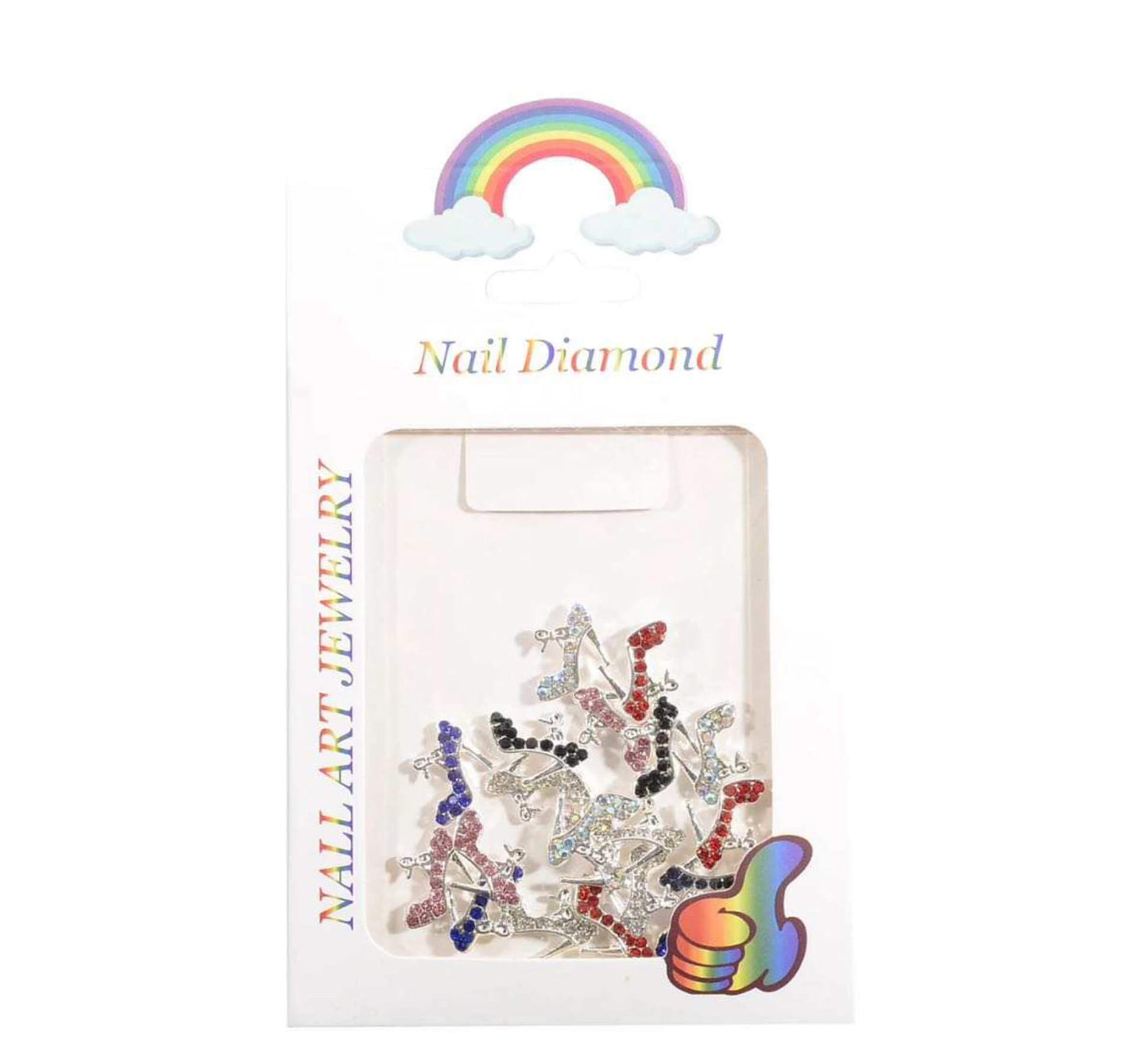 Nail Charm Silver High Heels Mix Colors 20pcs/Bag Premier Nail Supply