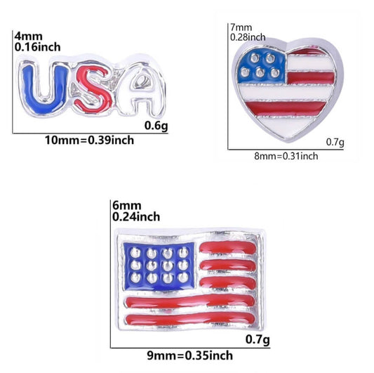 Nail Charm American Flag 3Style 12pcs/Bag Beyond Beauty Page