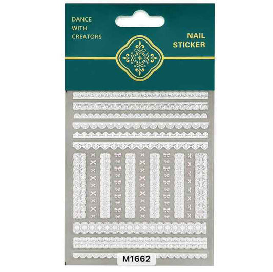 Nail Sticker White Lace - M1662 Premier Nail Supply
