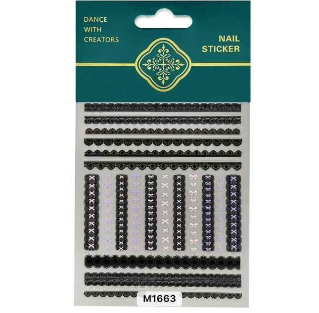 Nail Sticker Black Lace - M1663 Premier Nail Supply
