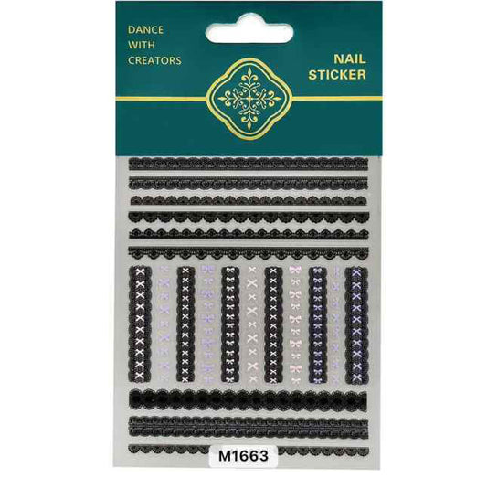 Nail Sticker Black Lace - M1663 Premier Nail Supply