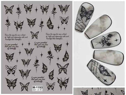 Nail Sticker Black Butterfly - M1193 Premier Nail Supply