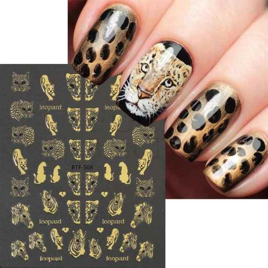 Nail Sticker Gold Leopard - BTFS08 Premier Nail Supply