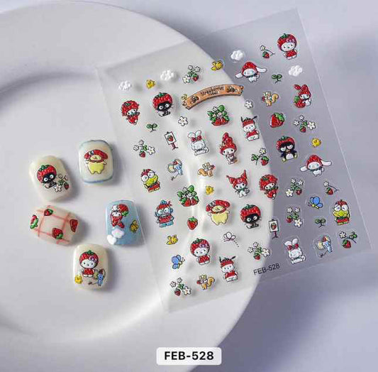 Nail Sticker Kuromi Strawberries Farms - FEB528 Premier Nail Supply