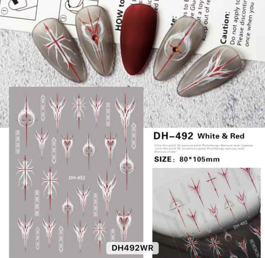 Nail Sticker Black and Red - DH492 Premier Nail Supply