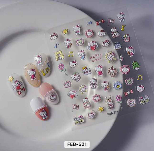 Nail Sticker Happy Hello Kitty - FEB521 Premier Nail Supply