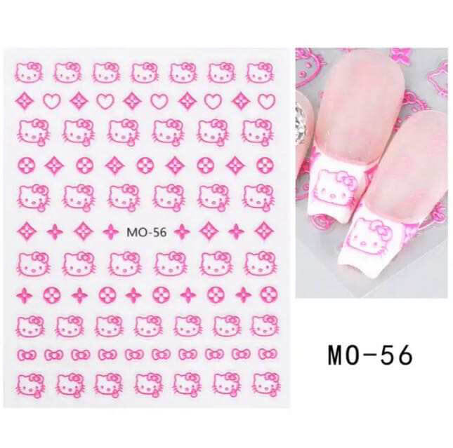 Nail Sticker Pink Hello Kitty - MO56 Premier Nail Supply