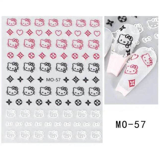Nail Sticker Hello Kitty Black and Pink - MO57 Premier Nail Supply