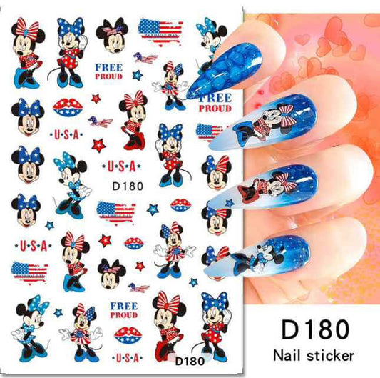 Nail Sticker Independence Day Mickey Mouse D180 Premier Nail Supply