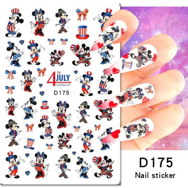 Nail Sticker Independence Day Mickey Mouse D175 Premier Nail Supply