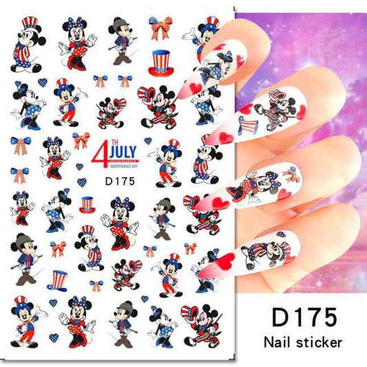 Nail Sticker Independence Day Mickey Mouse D175 Premier Nail Supply