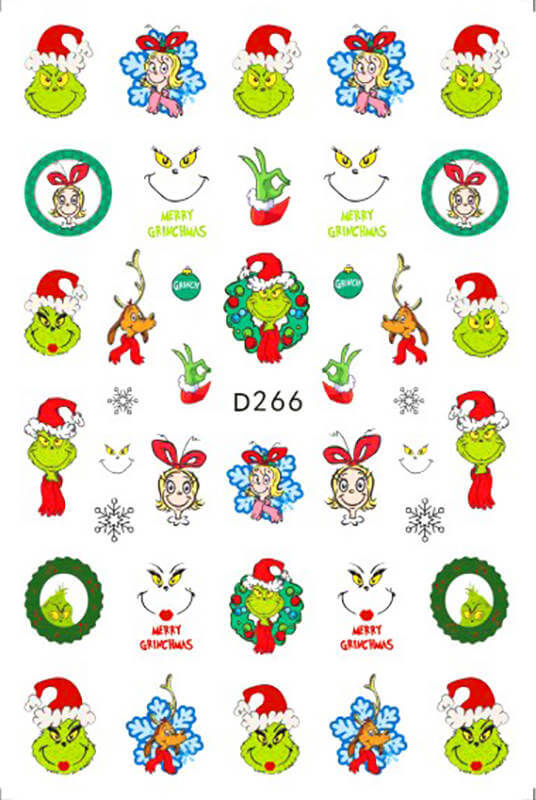 Nail Sticker Christmas Grinchmas D266 Premier Nail Supply