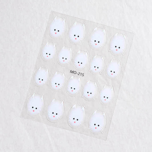 Nail Sticker White cat - #MO215 Premier Nail Supply