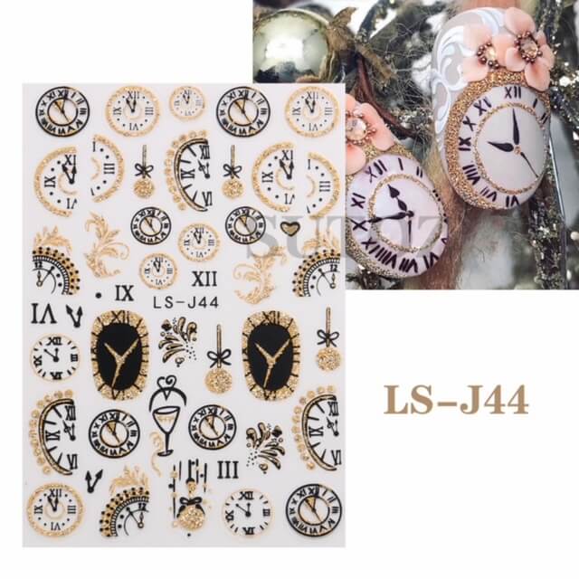 Nail Sticker Cerebrate New Year Time Clock LSJ144 Premier Nail Supply