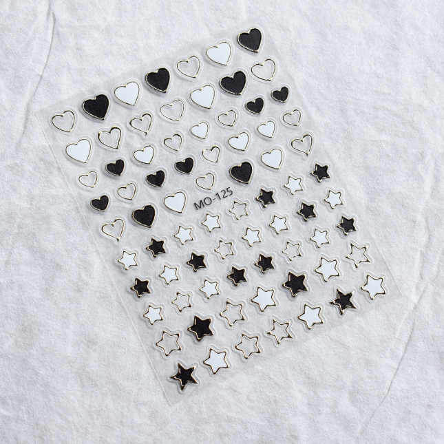 Nail Sticker Black and White Heart - MO125 Premier Nail Supply