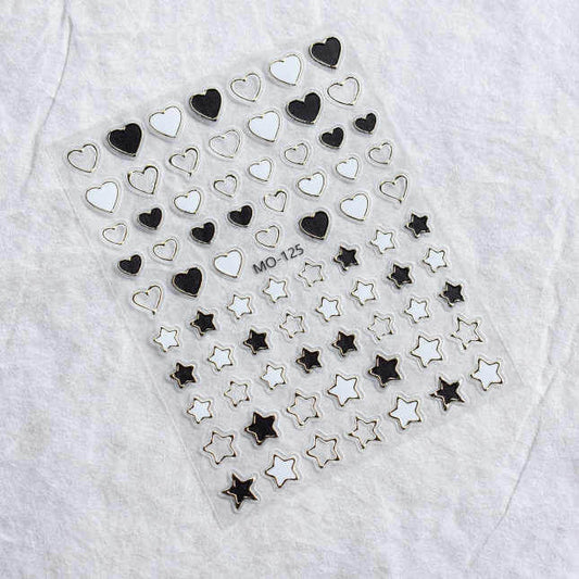 Nail Sticker Black and White Heart - MO125 Premier Nail Supply