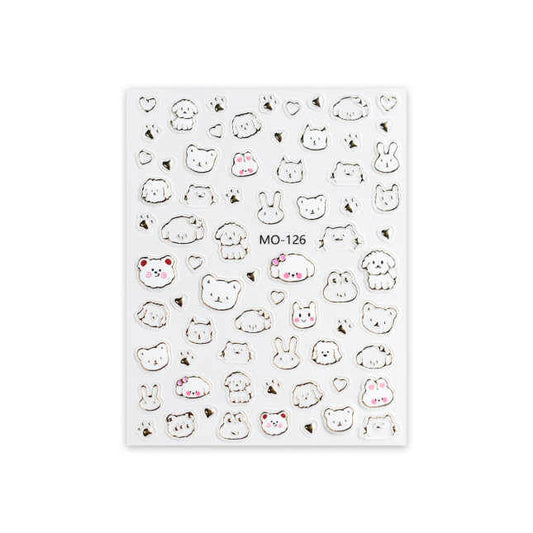 Nail Sticker Dog, Bear, Bunny - MO126 Premier Nail Supply