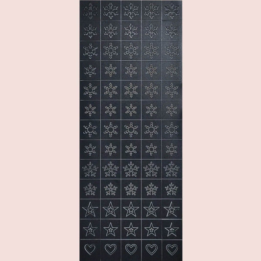 Airbrush Stencils Nail Stickers Snowflake and Star Flame Premier Nail Supply