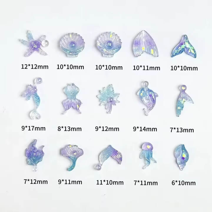Nail Charm 3D Summer Ocean, Seashell, Mermaid Premier Nail Supply