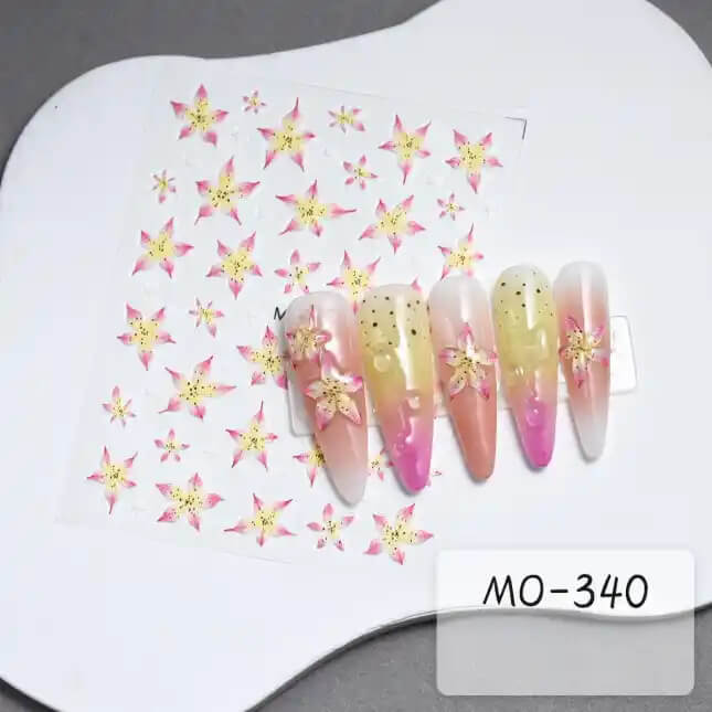Nail Sticker Hibiscus Flower MO340 Premier Nail Supply