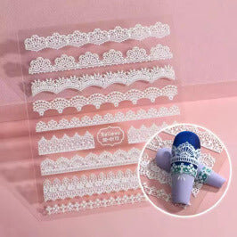 Nail Sticker White Pattern #5D0172 Premier Nail Supply