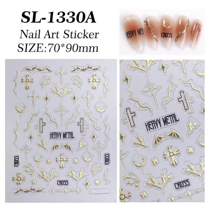 Nail Sticker Gold Cross #SL1330A Premier Nail Supply