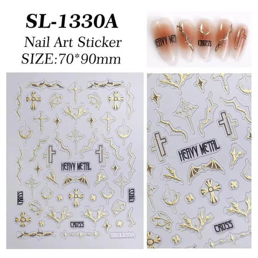 Nail Sticker Gold Cross #SL1330A Premier Nail Supply