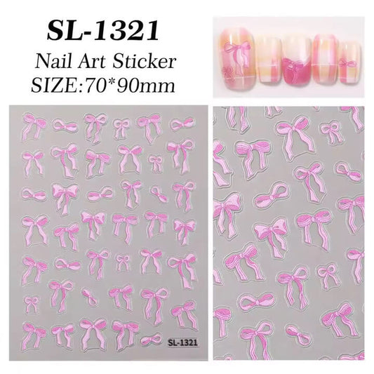 Nail Sticker Pink Bow #SL1321 Premier Nail Supply