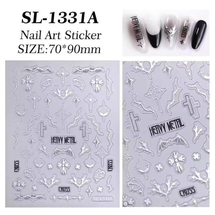 Nail Sticker Silver Cross #SL1331A Premier Nail Supply