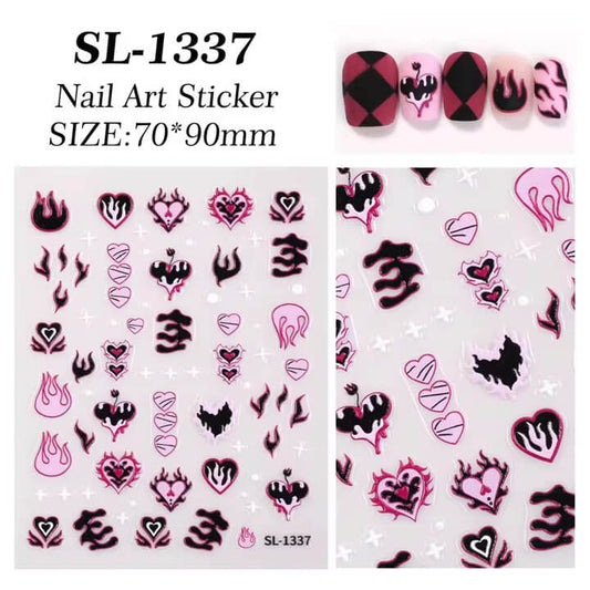 Nail Sticker Valentine Pink Heart #SL1337 Premier Nail Supply