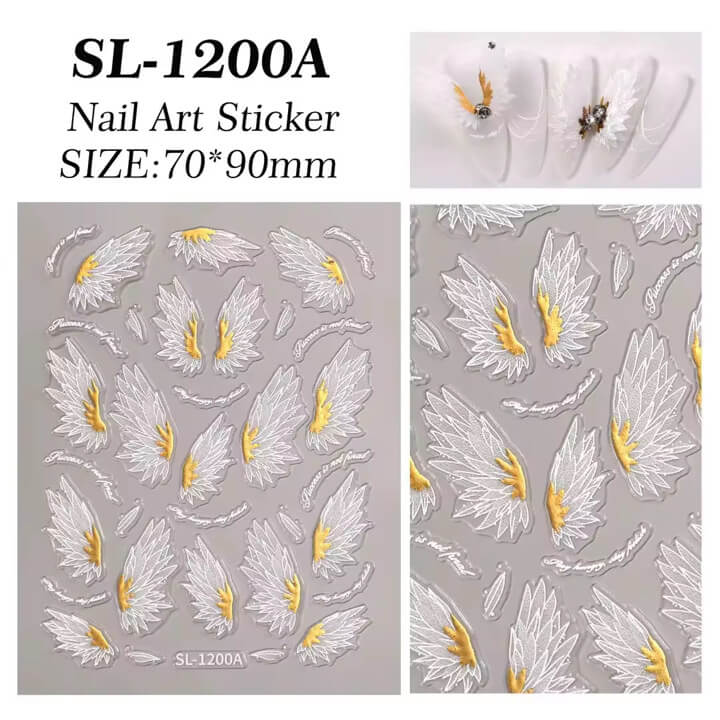 Nail Sticker White Angel Swings #SL1200A Premier Nail Supply