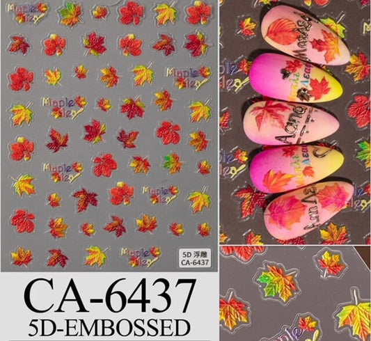 Nail Sticker Red Maple Leaf 5D-CA6437 Premier Nail Supply