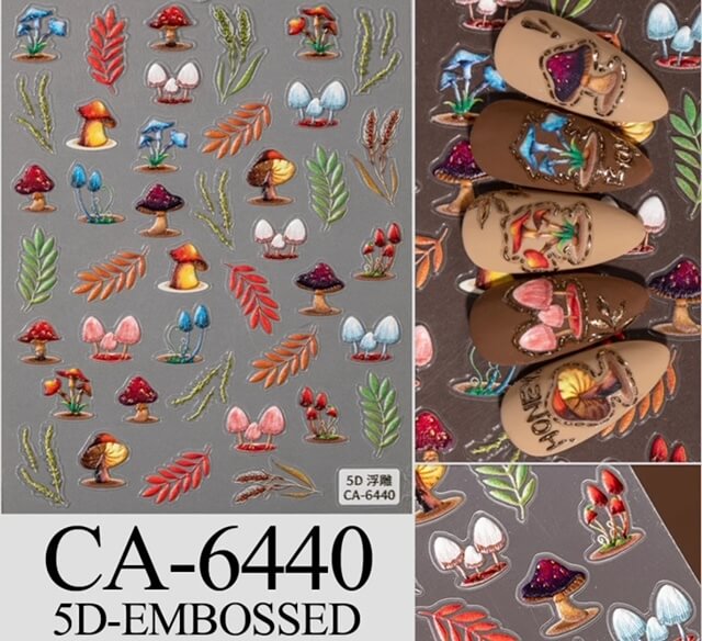 Nail Sticker Fall Leaf Rowan- Sumac 5D-CA6440 Premier Nail Supply