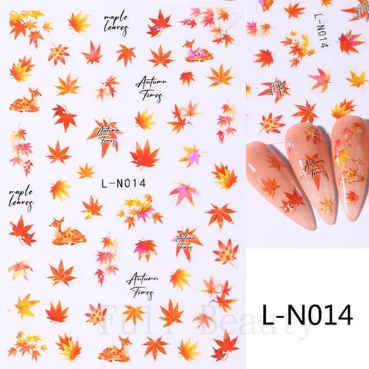 Nail Sticker Mable Leaf and Deer LN014 Premier Nail Supply