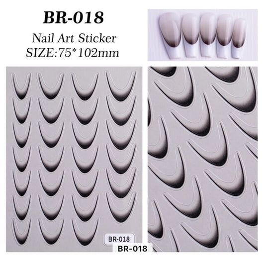 Nail Sticker Black French Tip BR-018 Premier Nail Supply