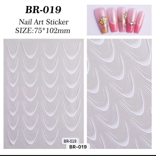 Nail Sticker White French Tip BR-019 Premier Nail Supply